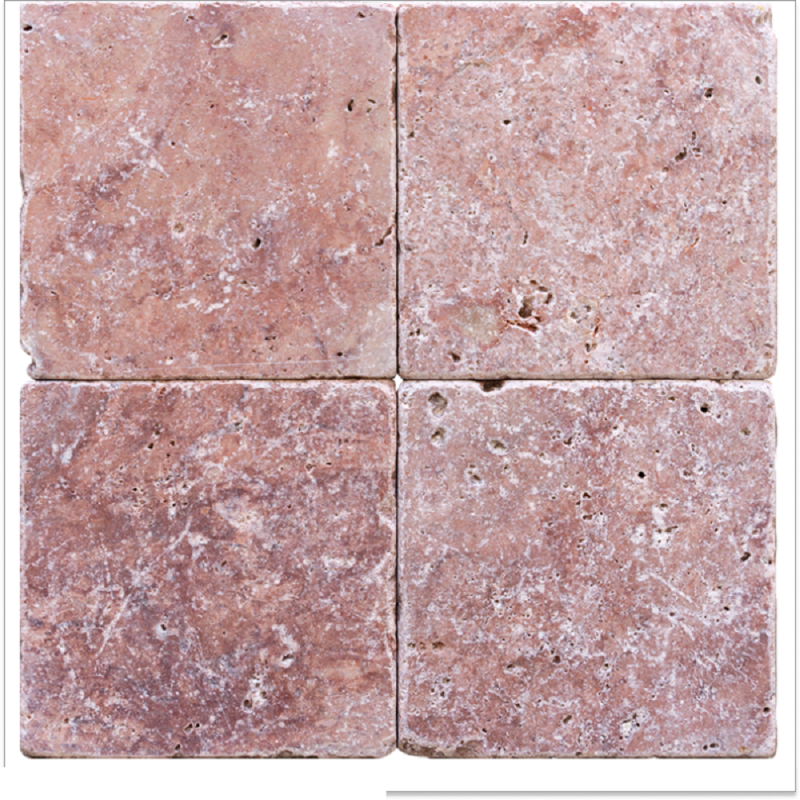 carrelage travertin ROUGE vieilli 10x10x1cm