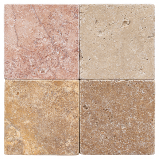 carrelage travertin Mélangé vieilli 10x10x1cm
