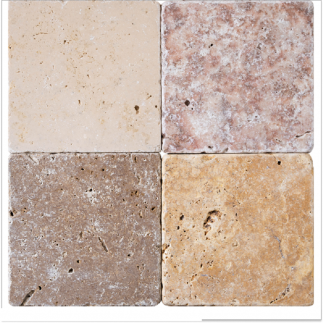 carrelage travertin Mélangé vieilli 10x10x1cm