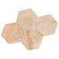 Carrelage travertin CLASSIC MIX brossé HEXA x15x1,2cm