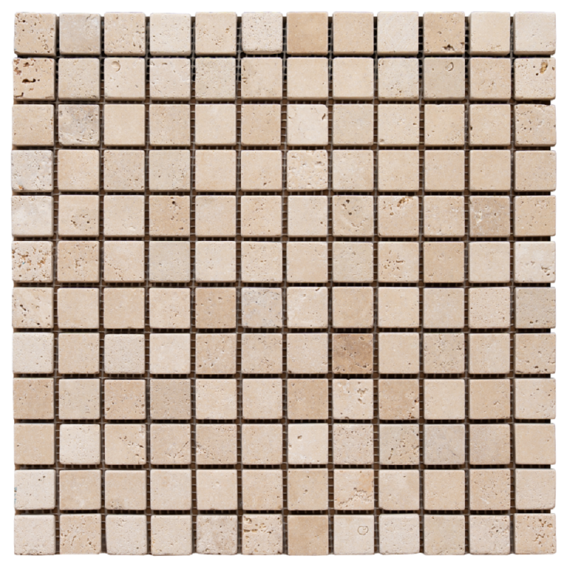Mosaïque travertin CLASSIC MIX vieillie 2,3x2,3x1cm