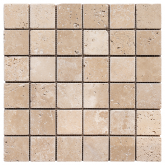 Mosaïque travertin CLASSIC MIX vieillie 4.8x4.8x1cm