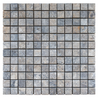 Mosaïque travertin SILVER vieillie 2.3x2.3x1cm