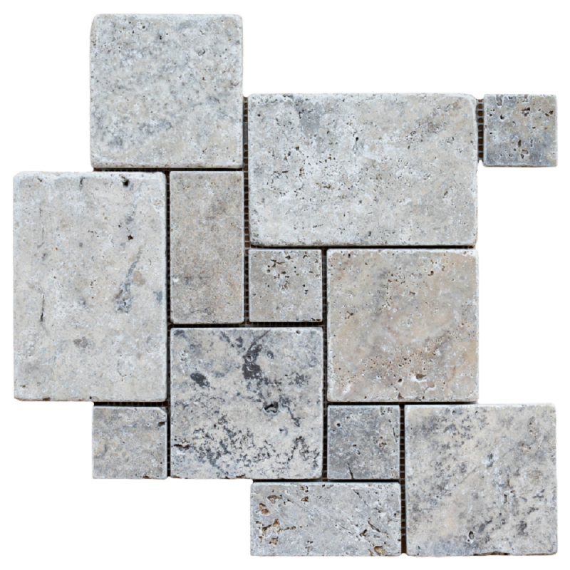 Mosaïque travertin SILVER vieillie opus x1cm