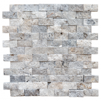 Mosaïque travertin SILVER splitface 2.3x4.8x1cm