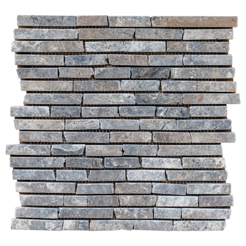 Mosaïque travertin SILVER vieillie BLx1.5x1cm