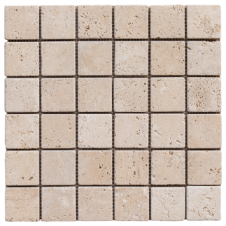 Mosaïque travertin LIGHT MIX vieillie 4.8x4.8x1cm