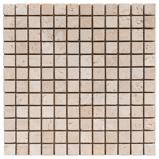 Mosaïque travertin LIGHT MIX vieillie 2.3x2.3x1cm