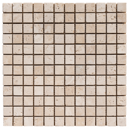Mosaïque travertin LIGHT MIX vieillie 2.3x2.3x1cm