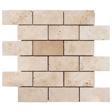 Mosaïque travertin LIGHT MIX adoucie 4.8x10x1cm