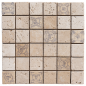 Mosaïque travertin LIGHT MIX Intemporelle vieillie 4.8x4.8x1cm