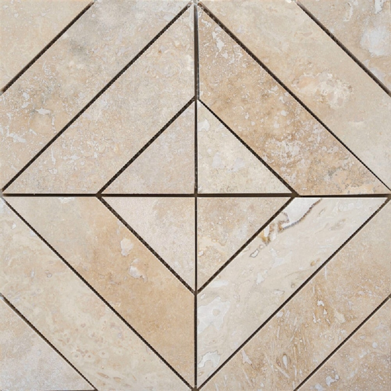 carrelage travertin LIGHT MIX Parquet adouci 15x15x1cm