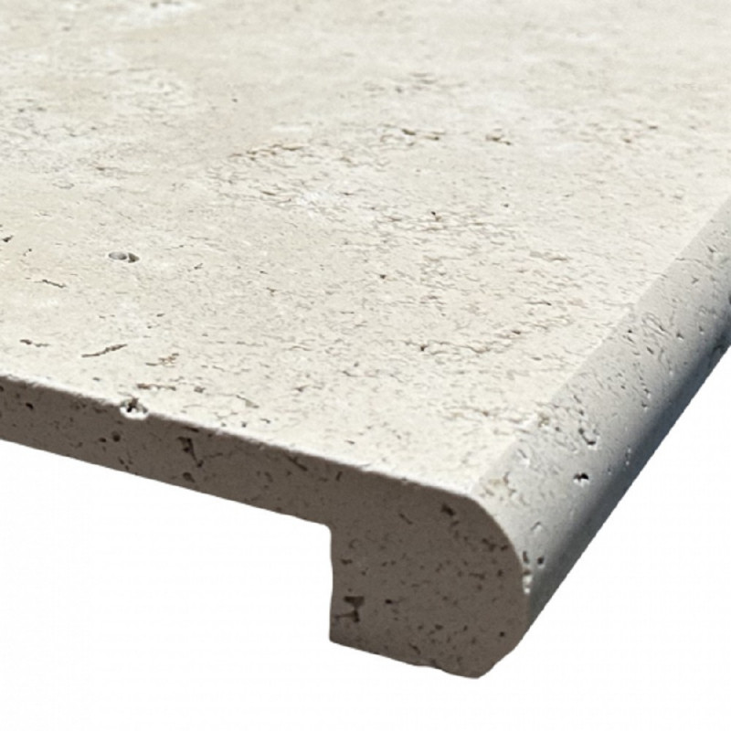 Margelle Piscine en Travertin MIX 2CH Bord Rond 33x61x3/1.2cm