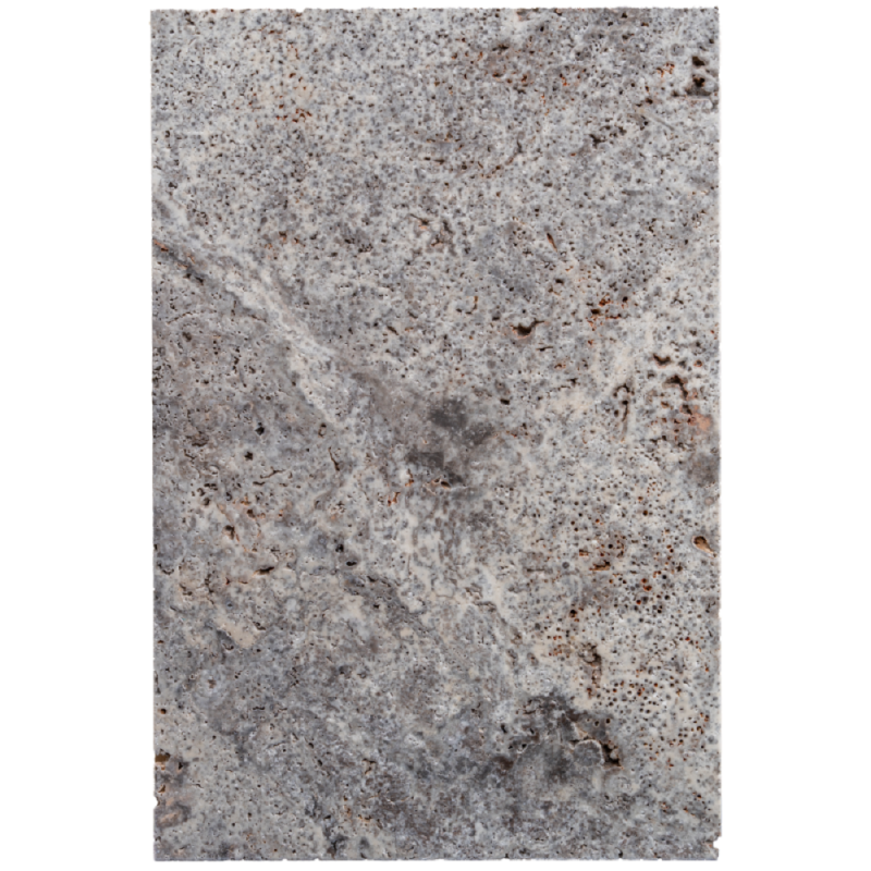 Margelle Piscine en Travertin SILVER 2CH Bord Rond 33x61x3cm