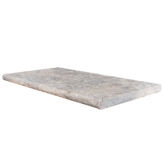 Margelle Piscine en Travertin SILVER Bord Rond 33x61x3cm