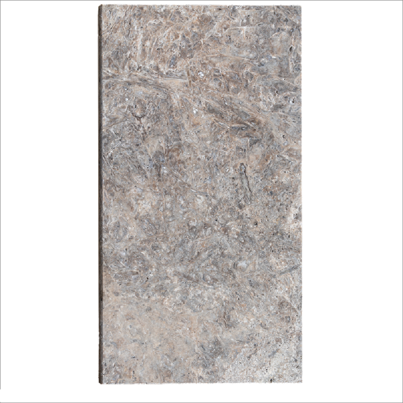 Margelle Piscine en Travertin SILVER Bord Rond 33x61x3cm