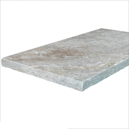 Margelle Piscine en Travertin SILVER Bord Droit 33x61x3cm