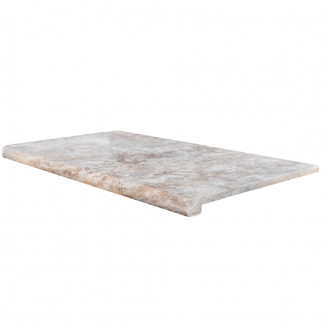 Margelle Piscine en Travertin SILVER Bord Rond 33x61x3/1.2cm