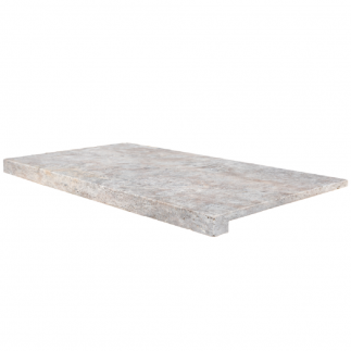 Margelle Piscine en Travertin SILVER Bord Droit 33x61x3/1.2cm