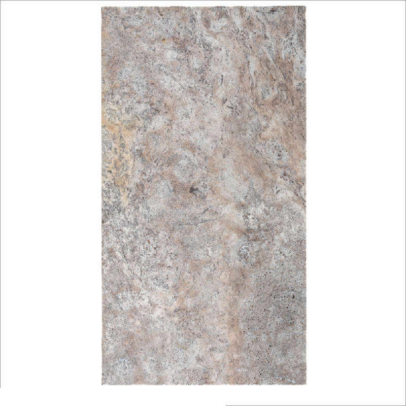 Margelle Piscine en Travertin SILVER Bord Droit 33x61x3/1.2cm