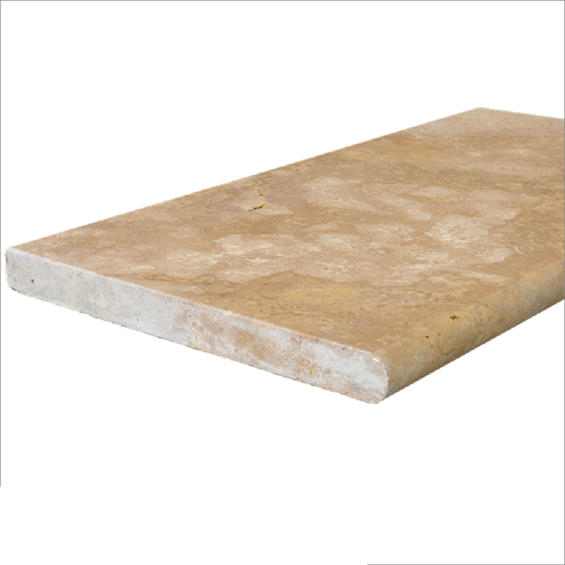 Margelle Piscine en Travertin CLASSIC MIX Bord Rond 33x61x3cm