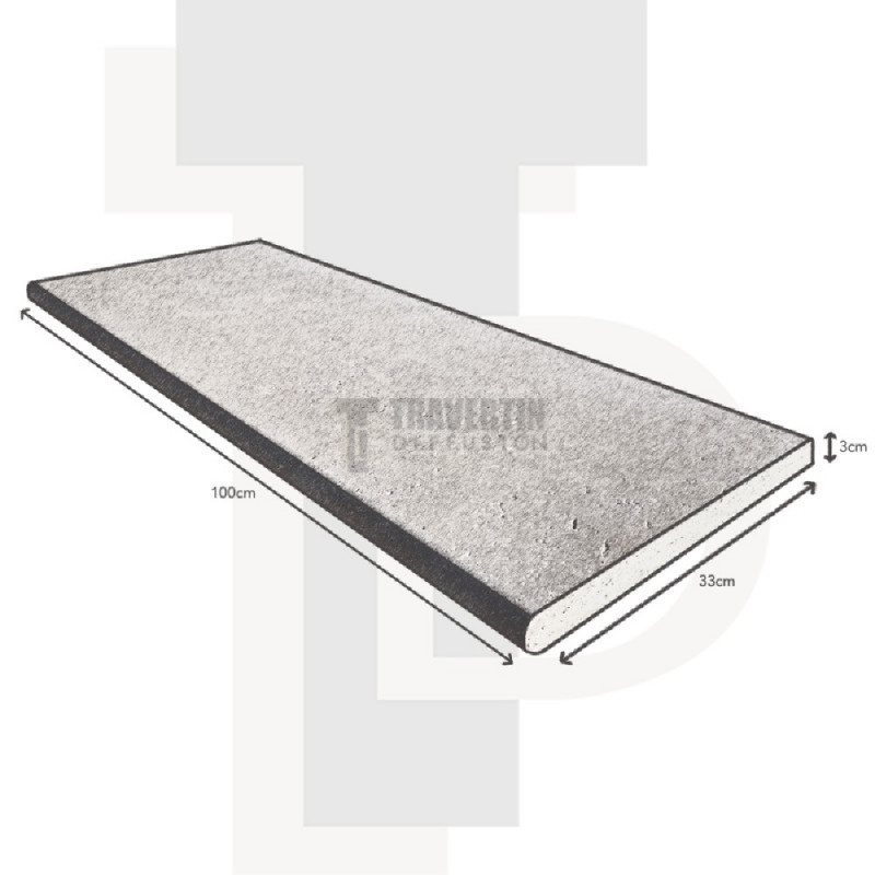 Marche en Travertin CLASSIC MIX Bord Rond 100x33x3cm