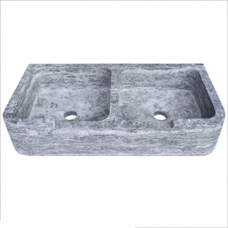 Evier 2 bacs travertin Silver 90x45xH18cm