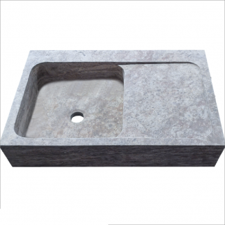Evier 1 bac avec égouttoir travertin Silver 90x60xH18cm