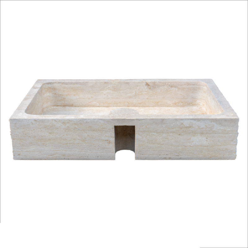 Evier 1 bac travertin Light Mix 90x60xH18cm