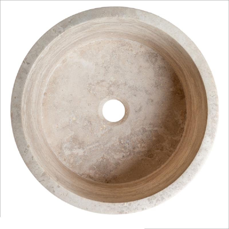 Vasque Lidia travertin Light Mix - D.40xH16cm