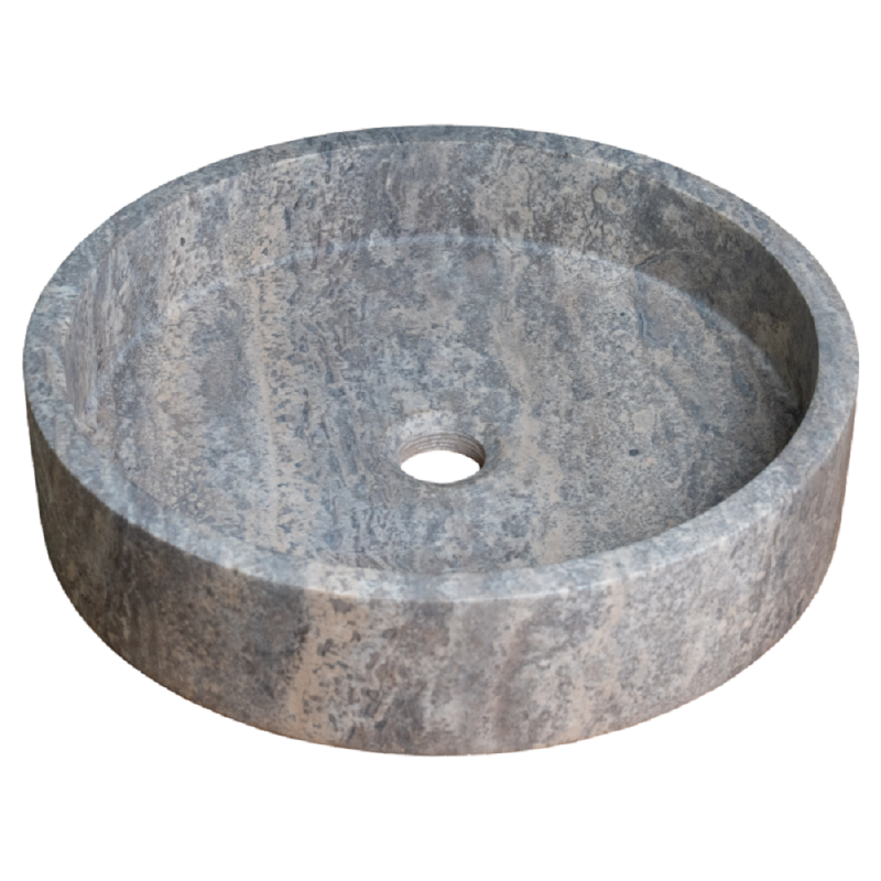 Vasque Gina travertin Silver - D.45xH11cm