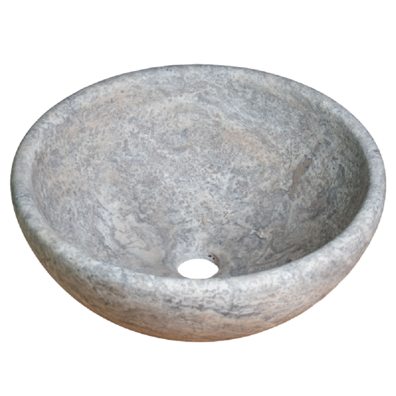 Vasque AVA travertin Silver - D.40xH16cm