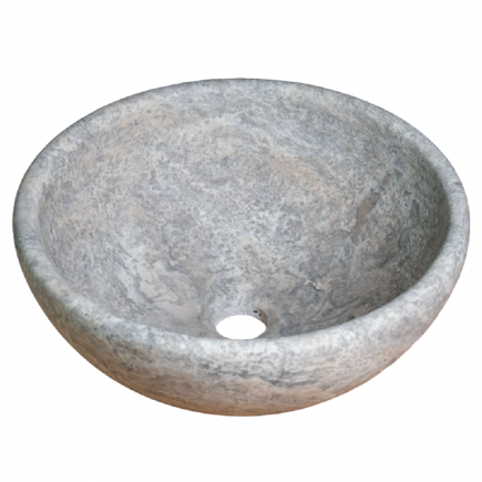 Vasque AVA travertin Silver - D.40xH16cm