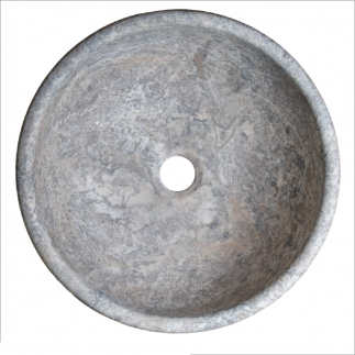 Vasque AVA travertin Silver - D.40xH16cm
