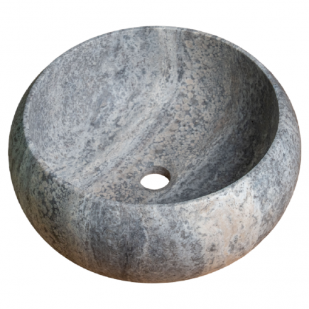 Vasque Clara travertin Silver - D.42xH16cm