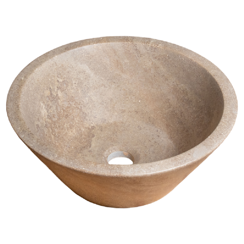 Vasque Lison travertin Noce D.40xH16cm