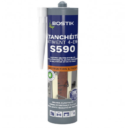 Mastic translucide d'étanchéité bâtiment 4 en 1 BOSTIK S590 - 300 ML