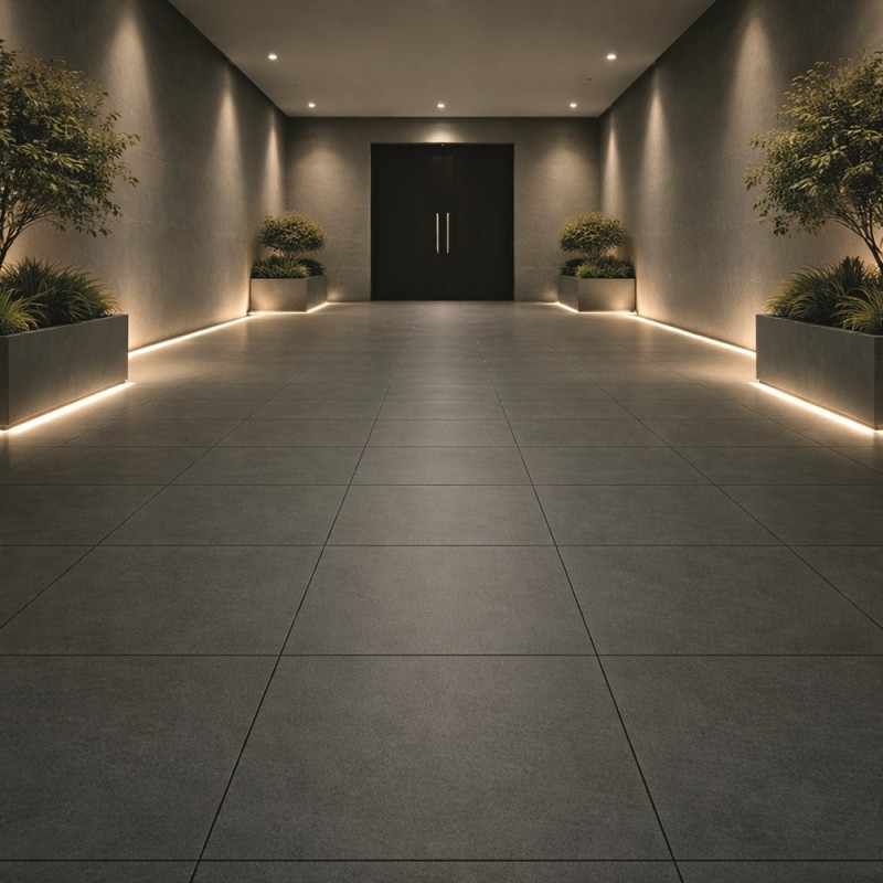 Grès Cérame Udine anthracite 80x80x2cm