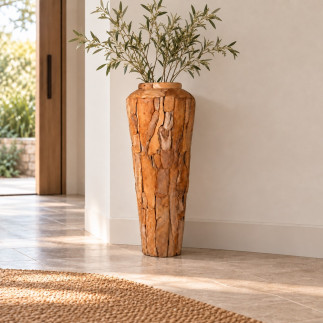 Jarre racine de Teck massif D60xh150 cm