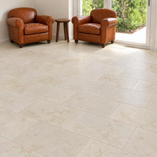 Carrelage en pierre ROYAL Beige sablé-brossé 40x60x1,2cm