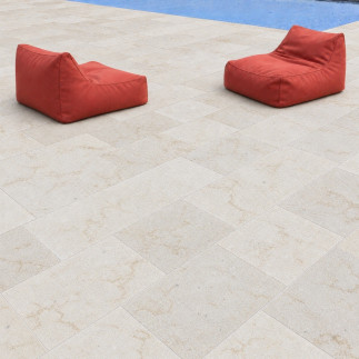 Carrelage en pierre ROYAL Beige sablé-brossé BLx60x1,8cm