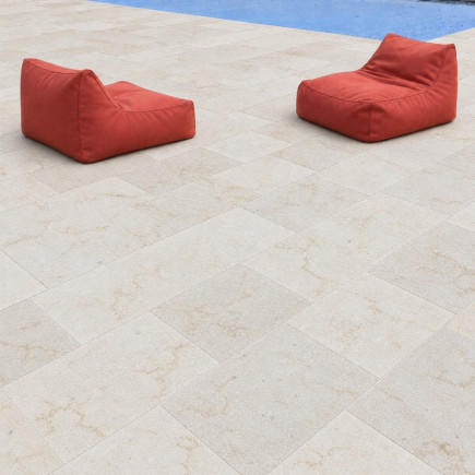 Carrelage en pierre ROYAL Beige sablé-brossé BLx60x1,8cm