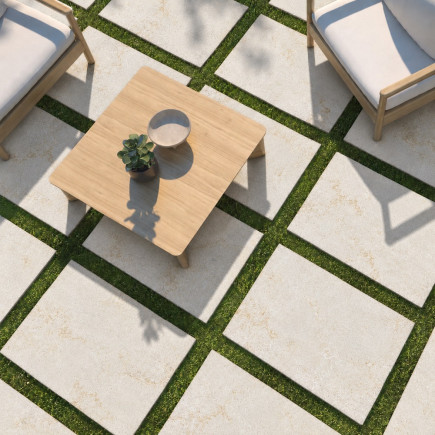 Carrelage en pierre ROYAL Beige sablé-brossé 60x90x3cm