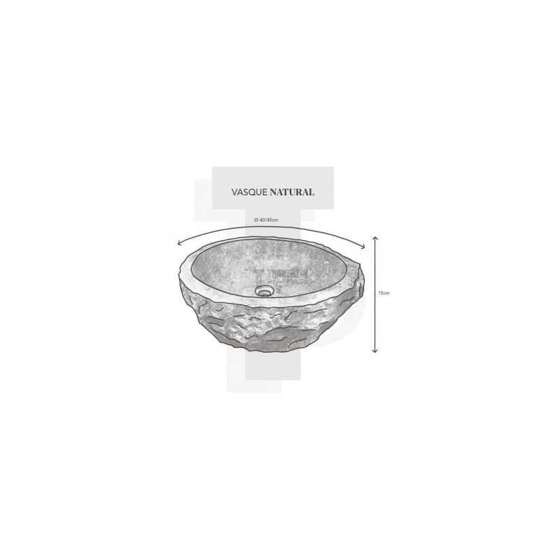 Vasque Natural marbre gris - 40/45xH15cm
