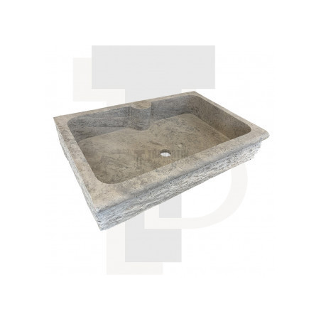 Evier Campagne travertin silver adoucie 90x60xH18cm