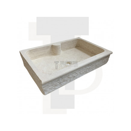 Evier Campagne travertin beige adoucie 90x60xH18cm