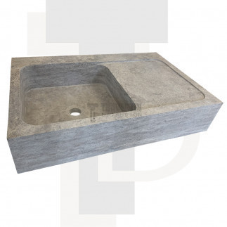 Evier Léo travertin silver adoucie 90x60xH18cm