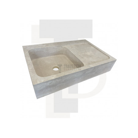 Evier Léo travertin beige adoucie 90x60xH18cm