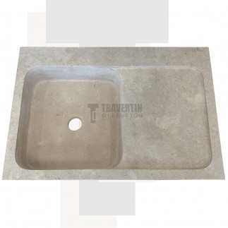 Evier Léo travertin beige adoucie 90x60xH18cm
