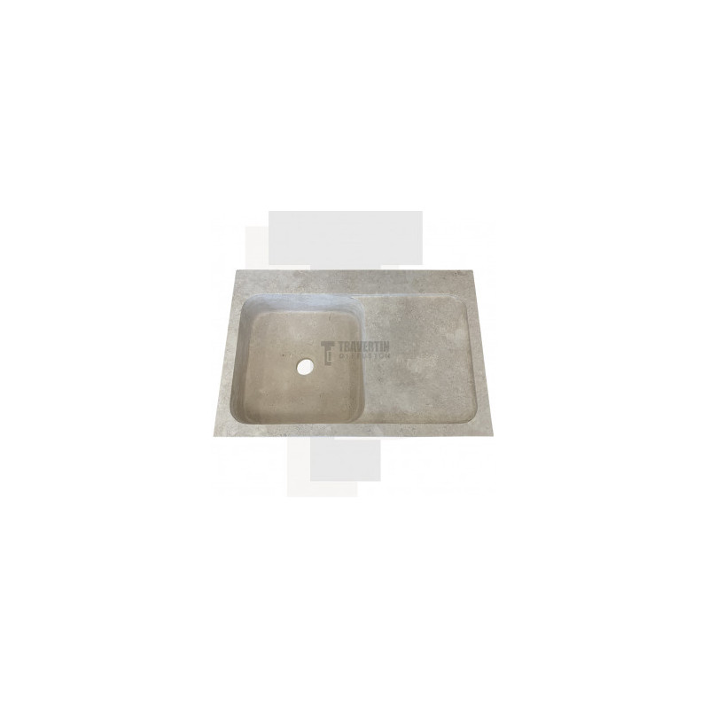 Evier Léo travertin beige adoucie 90x60xH18cm